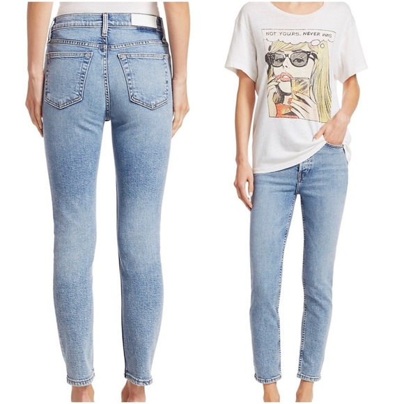{Re/done} High-Rise Ankle Crop Comfort Stretch, Size 30 - Picture 1 of 11